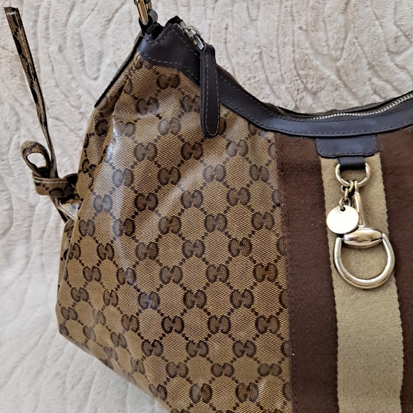 Gucci Crystal Monogram Web Hobo Bag - Picture 4 of 12
